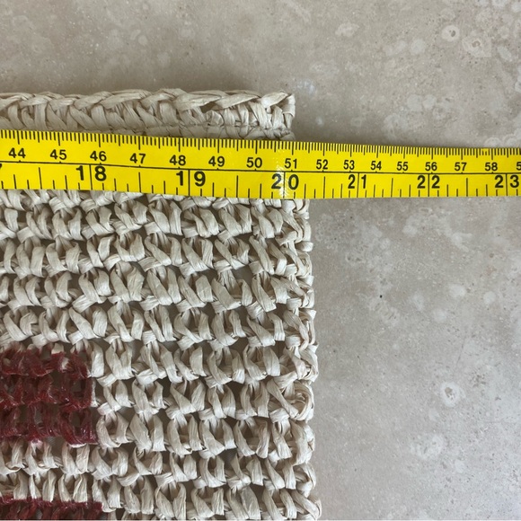 Straw Studios American Flag Patriotic Raffia Straw Tote Beach Vacation Bag - Picture 14 of 16